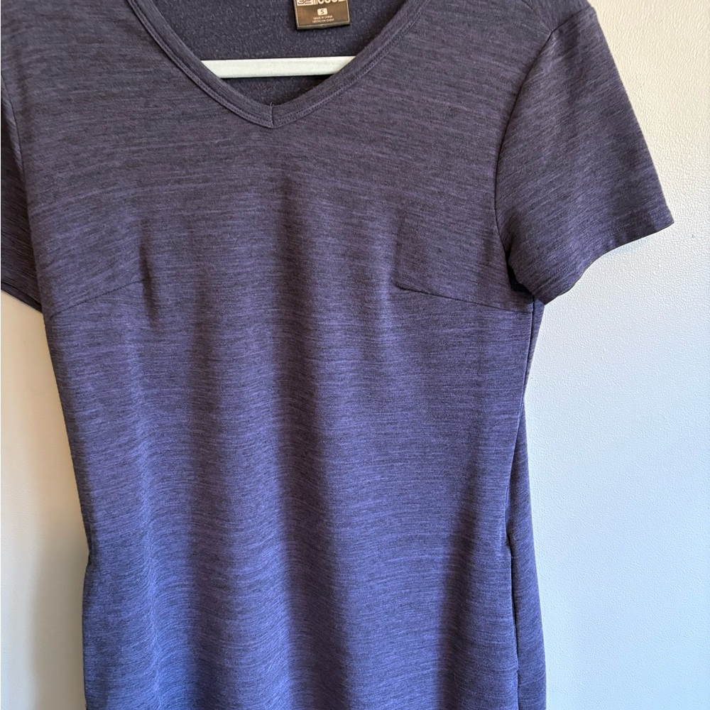 32 Degrees Heathered Deep Purple V-Neck Short Sleeve Tee